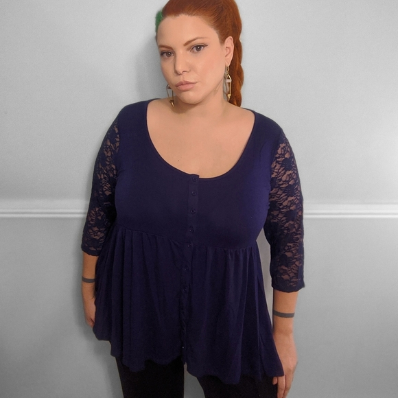 torrid Tops - Blue torrid plus size long soft shirt size 18/20